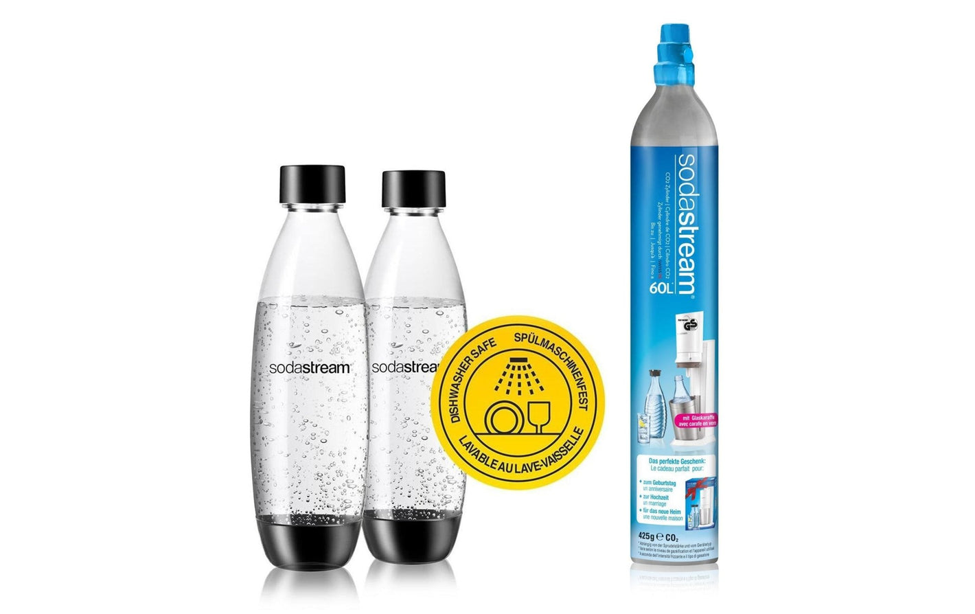 Set mit 2 Flaschen und CO₂ - Zylinder - MEGART