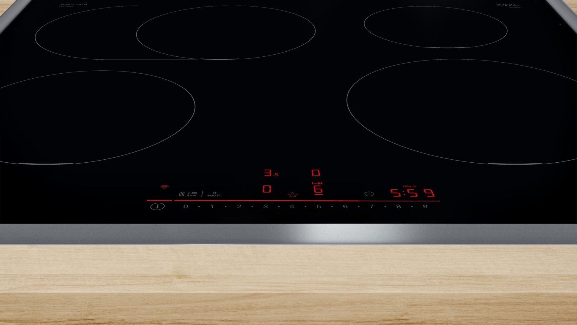 Serie 6, Induktionskochfeld, 60 cm, Schwarz, Mit Rahmen aufliegend PIF645HB1E - MEGART