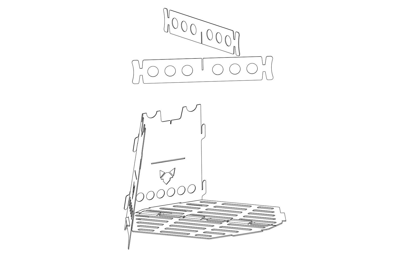 Fennek Grill Erweiterungsset Add - On Hobo Basic, Edelstahl - MEGART