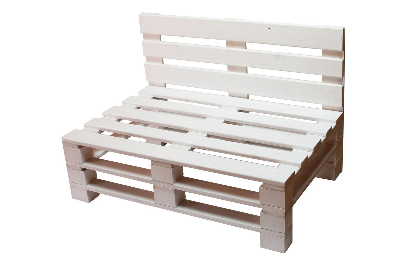 Palettensofa Weiss, 120 x 50/86 x 80 - MEGART