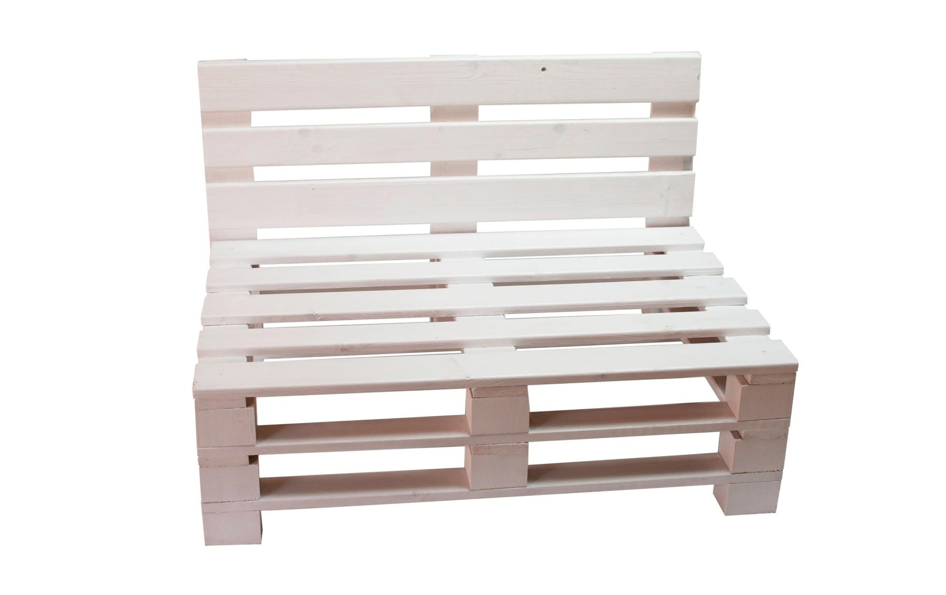 Palettensofa Weiss, 120 x 50/86 x 80 - MEGART
