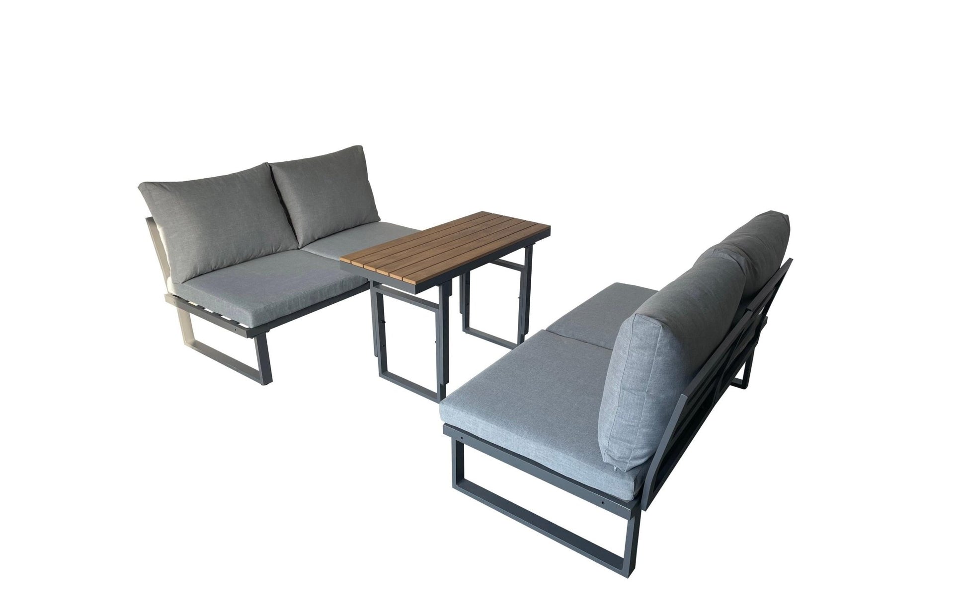 Loungeset Montreux, Anthrazit/Grau, 4 Sitzplätze - MEGART