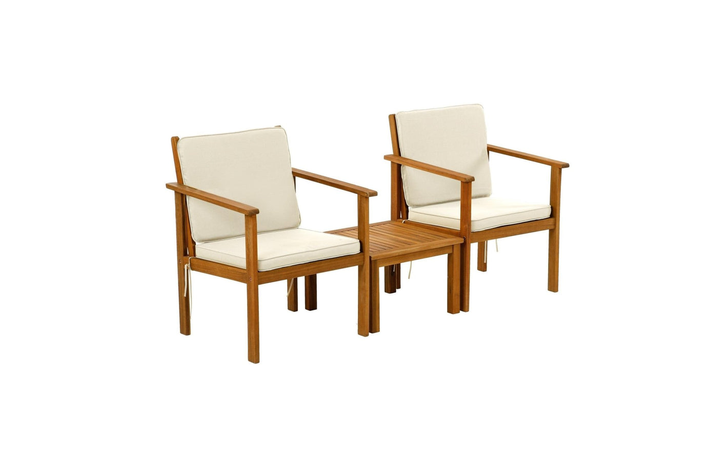 Loungeset Vevey, Braun/Weiss, 2 Sitzplätze - MEGART