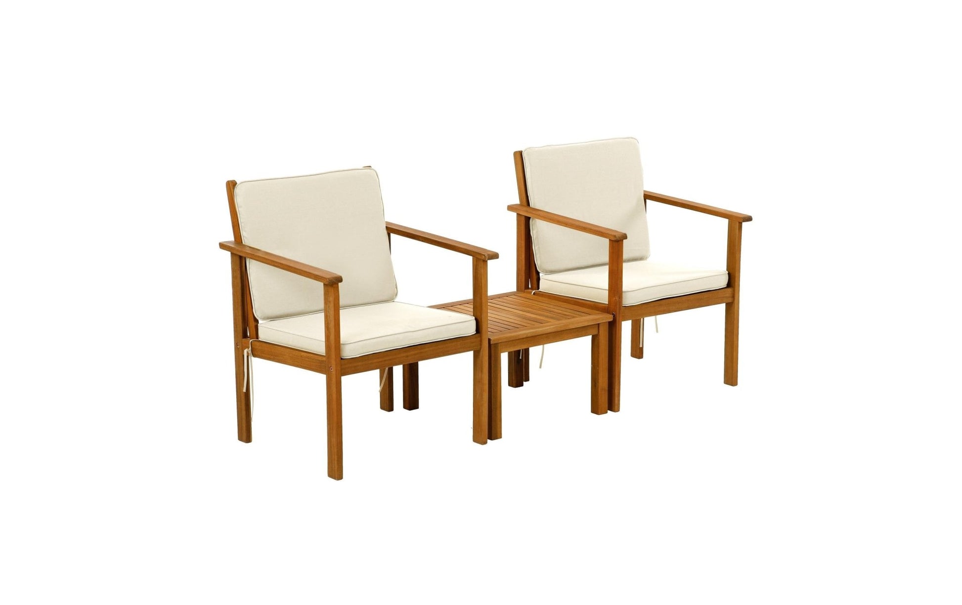 Loungeset Vevey, Braun/Weiss, 2 Sitzplätze - MEGART