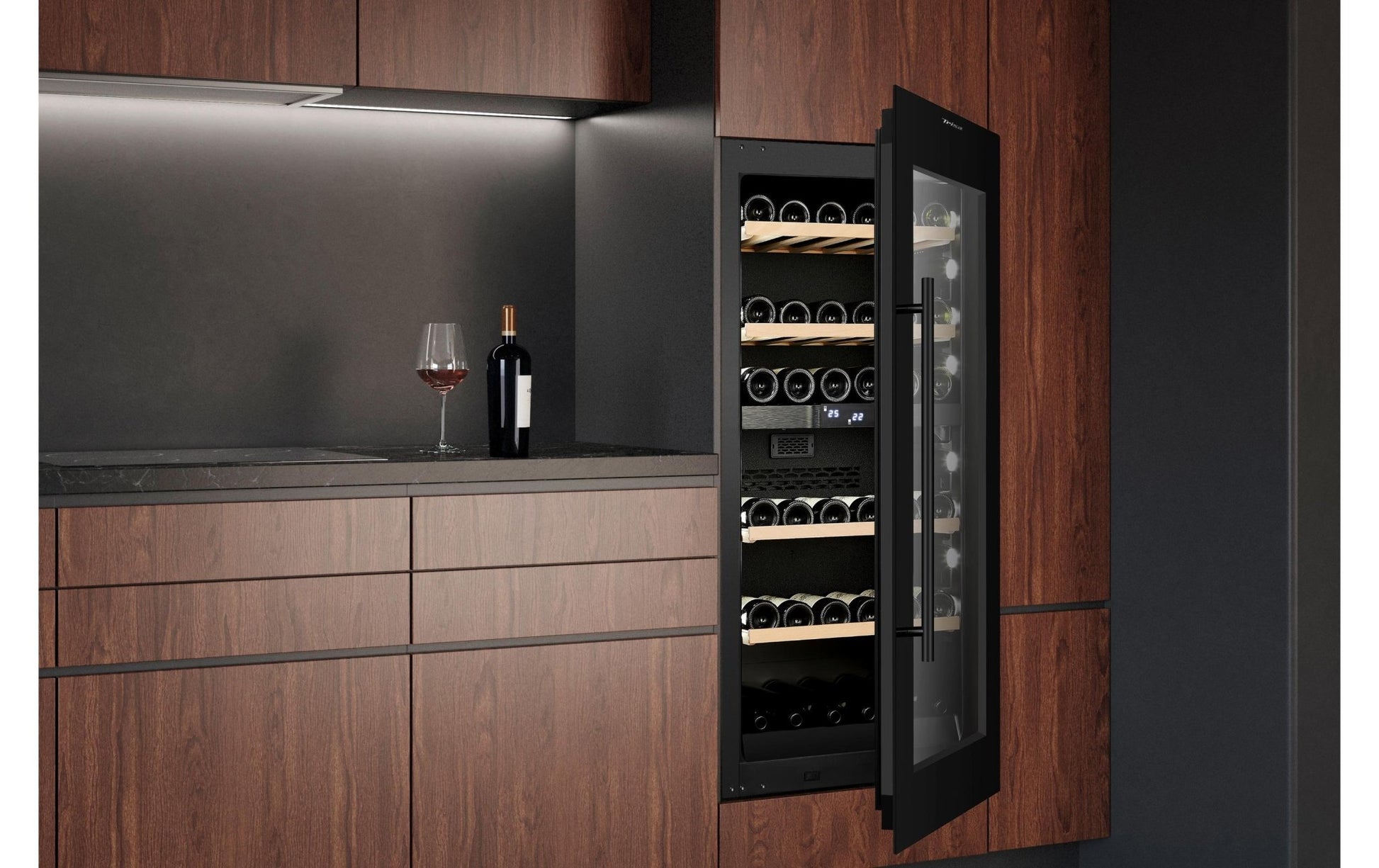 Einbauweinkühlschrank Dual Zone Schwarz, Rechts - MEGART
