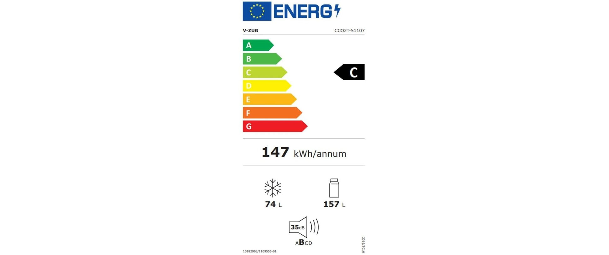 Einbau - Kühl - Gefrierkombination CombiCooler V2000 Rechts 157l - MEGART