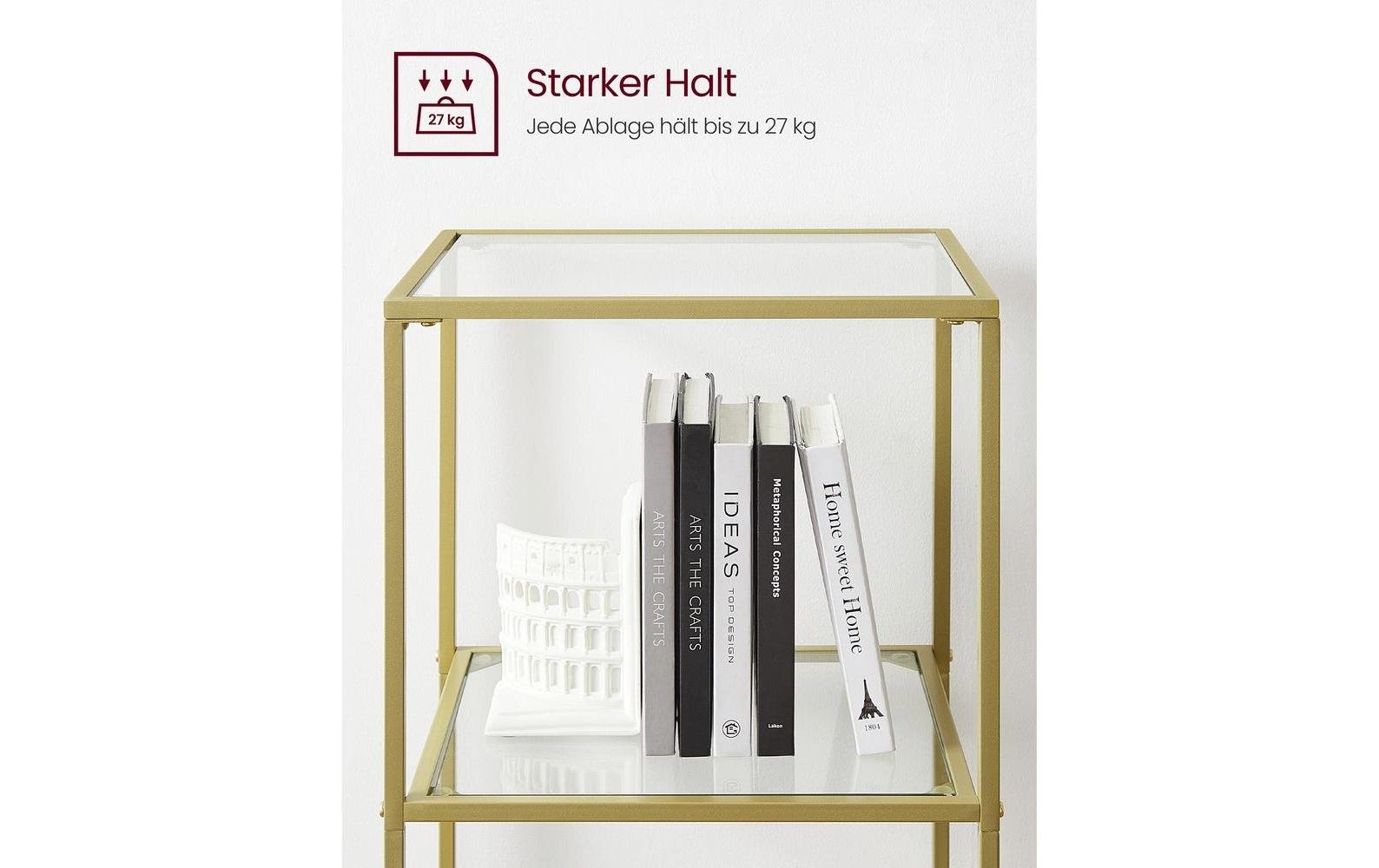 Regal 5 Ablagen 40 x 177.3 cm, Gold - MEGART