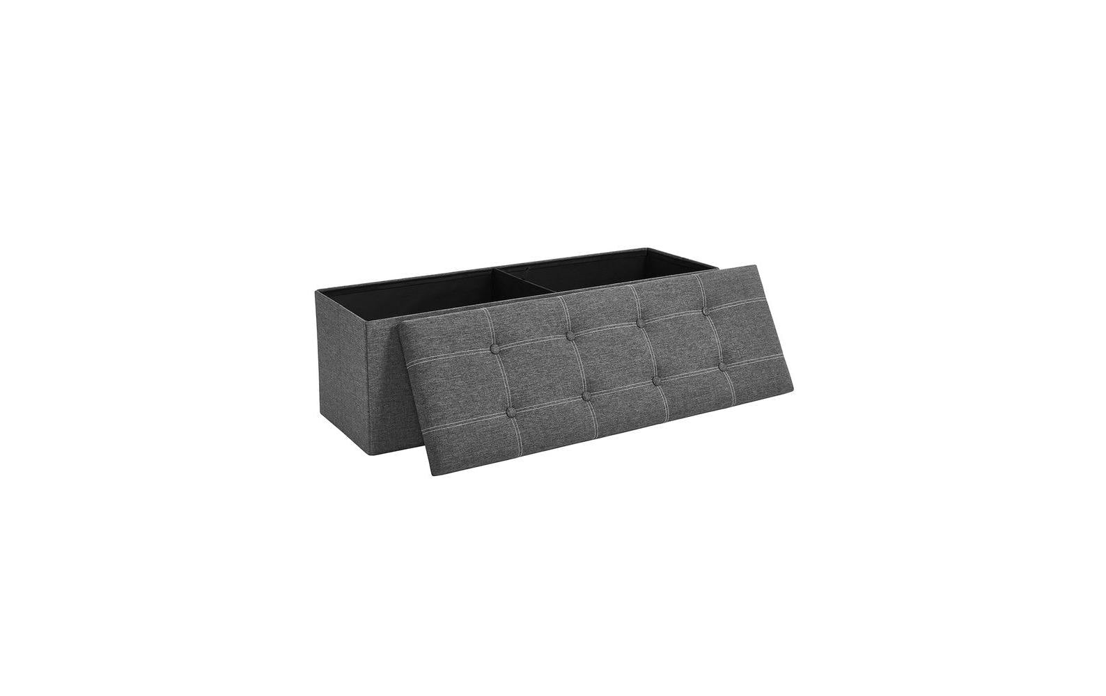 Sitztruhe mit Aufbewahrung 110 x 38 cm, Dunkelgrau - MEGART