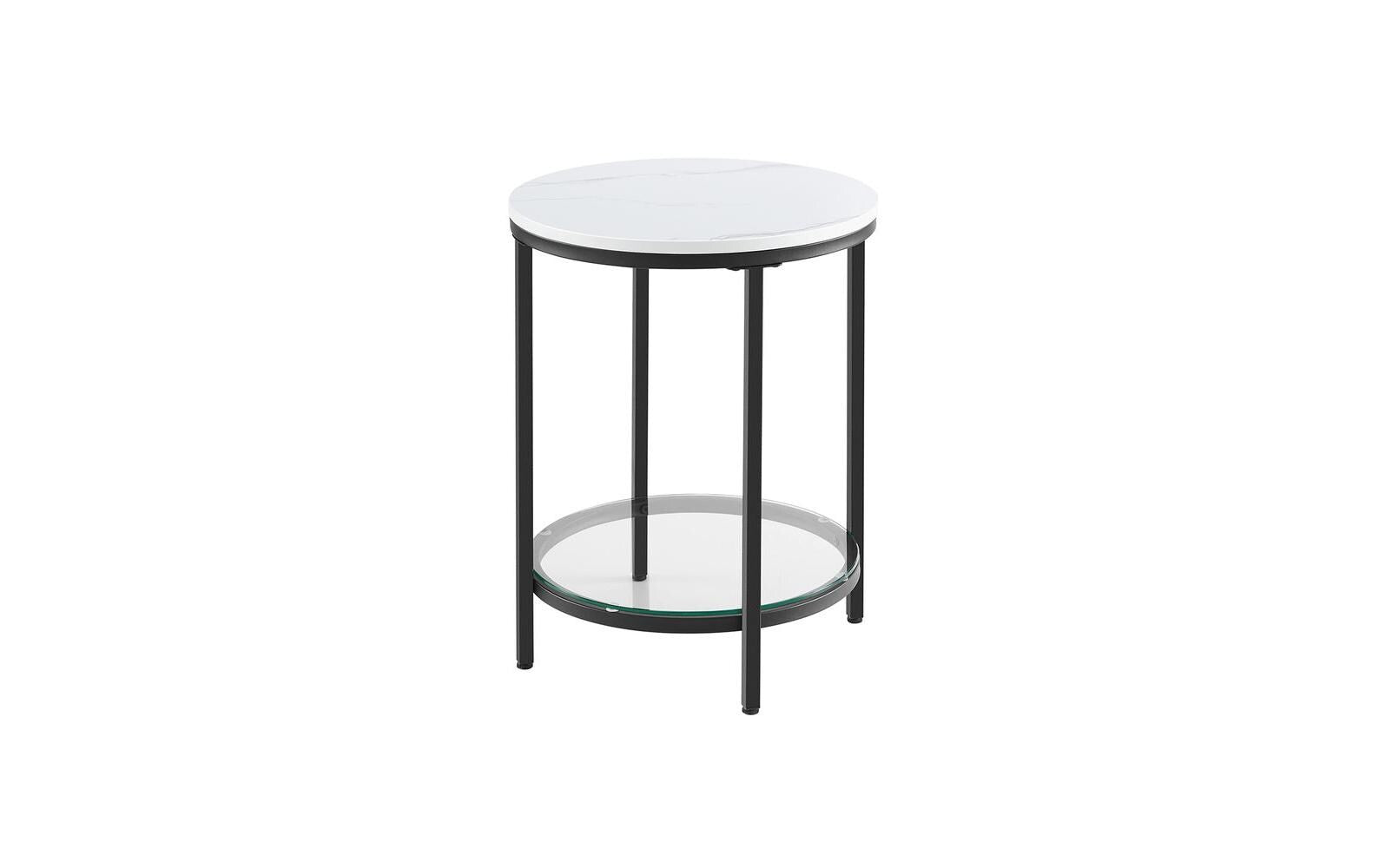 Beistelltisch 45 x 55 cm, Schwarz/Weiss - MEGART