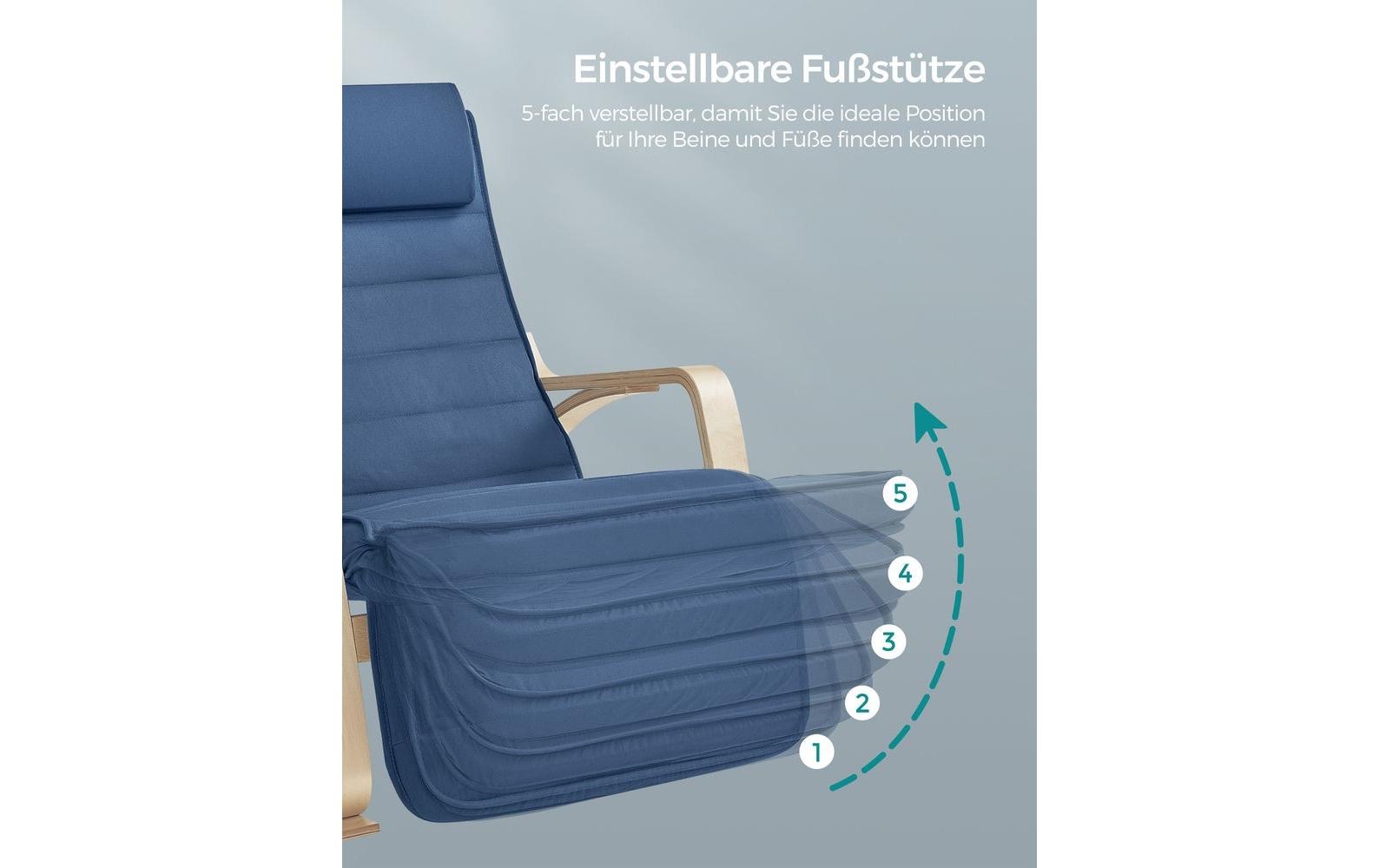 Schaukelstuhl Metall/Schaumstoff, Blau - MEGART