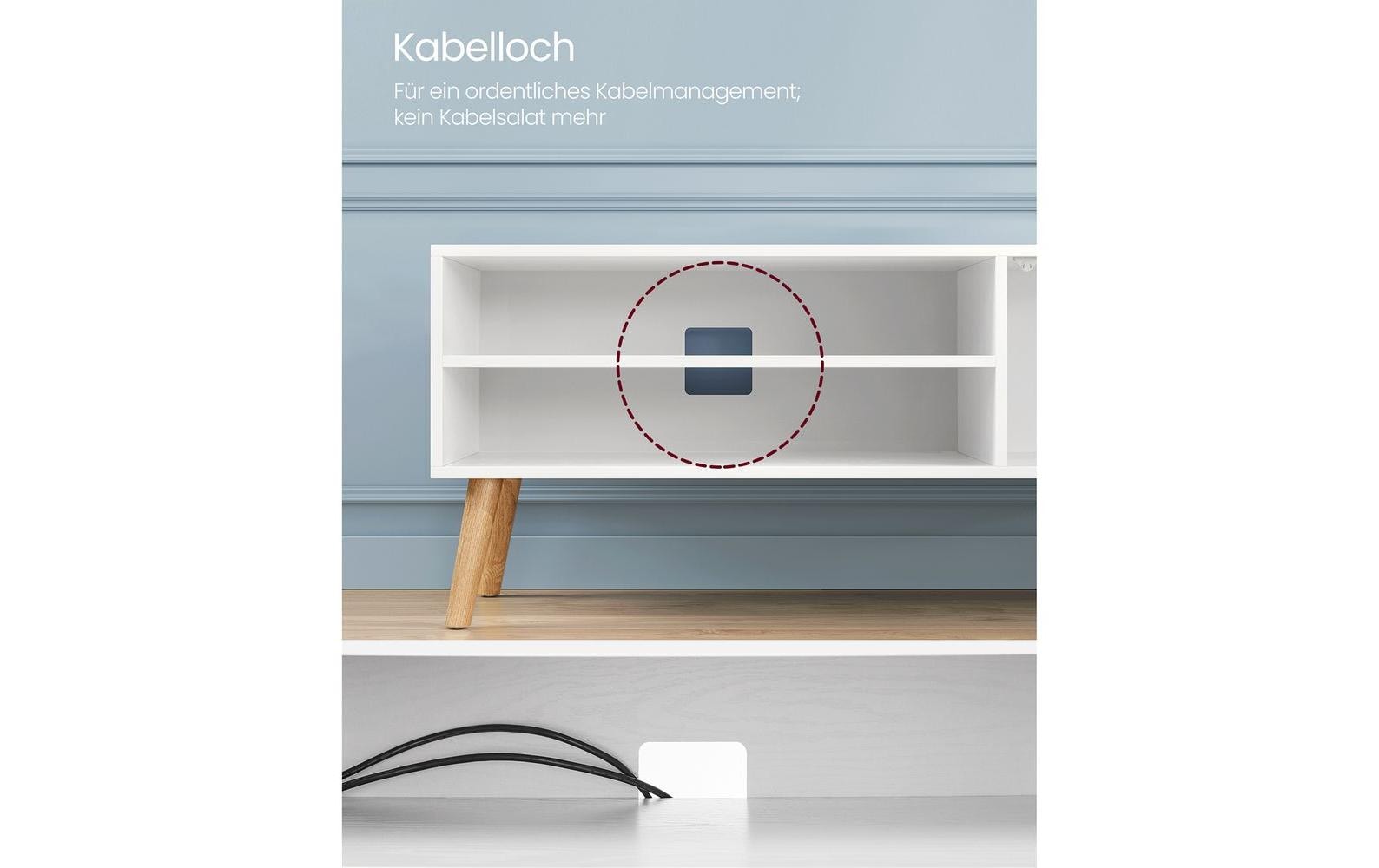 TV - Möbel Skandinavisch 110 x 40 cm, Weiss - MEGART