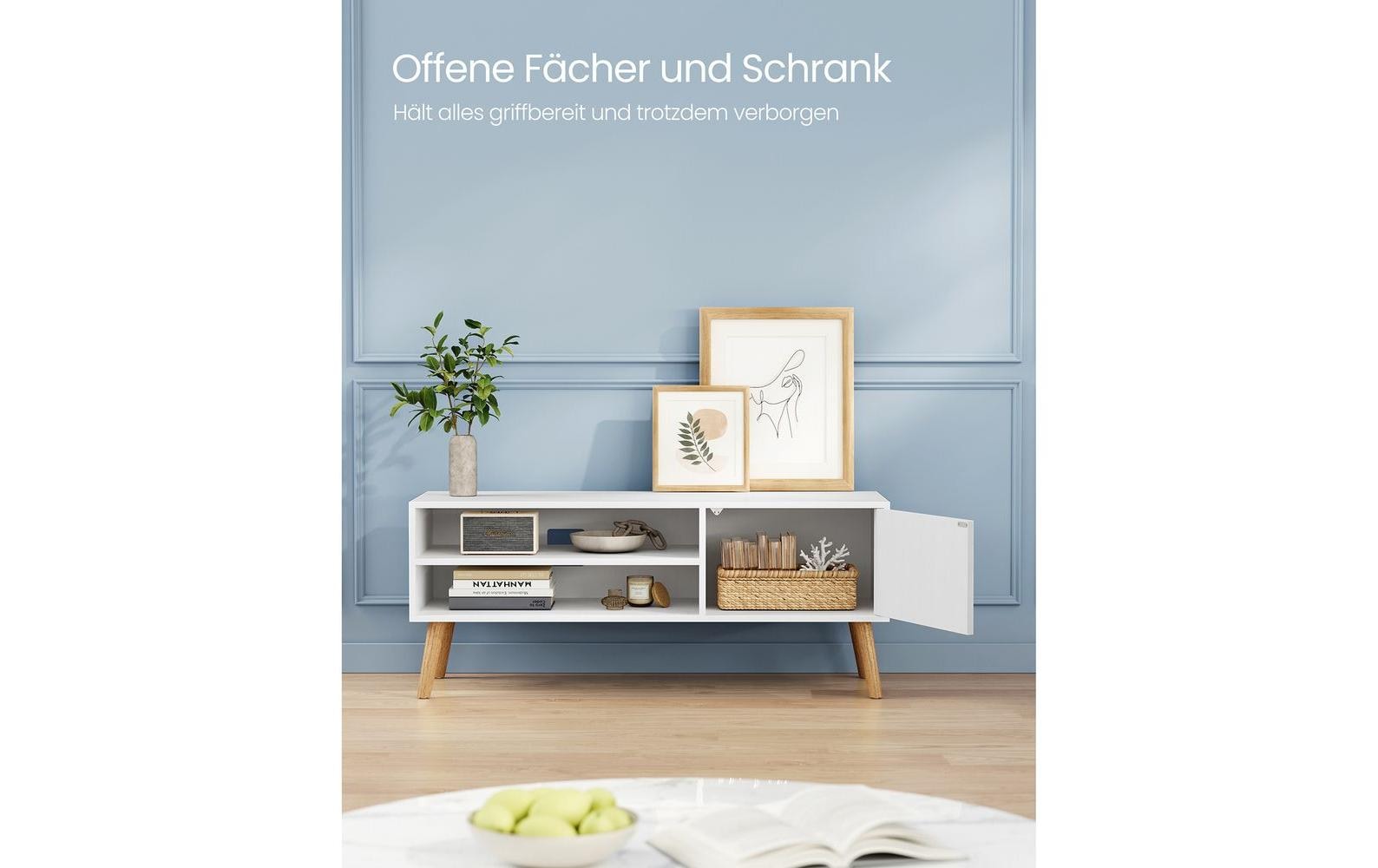 TV - Möbel Skandinavisch 110 x 40 cm, Weiss - MEGART