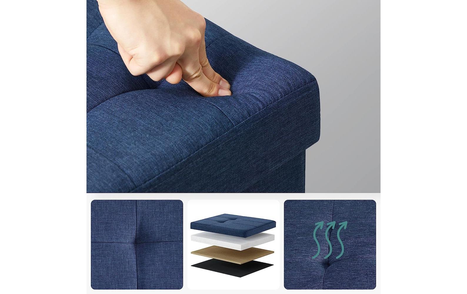 Sitztruhe mit Aufbewahrung 110 x 38 cm, Blau - MEGART