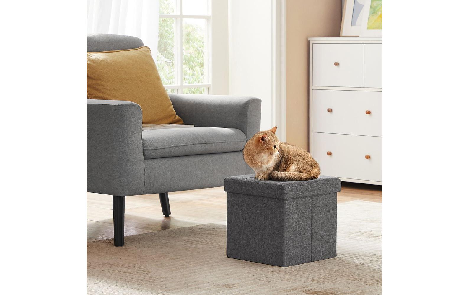 Sitztruhe mit Aufbewahrung 30 x 30 cm, Grau - MEGART