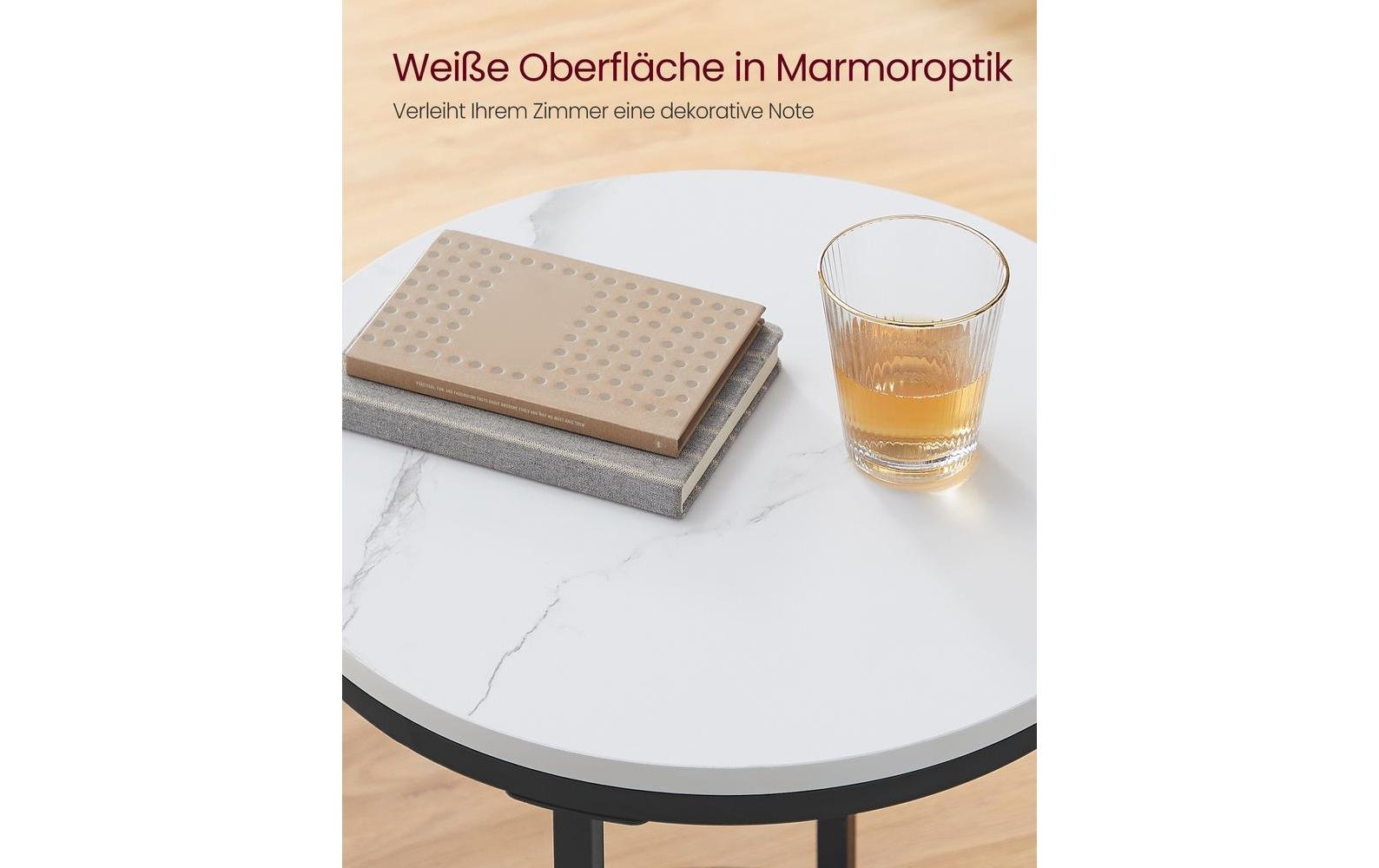 Beistelltisch 45 x 55 cm, Schwarz/Weiss - MEGART