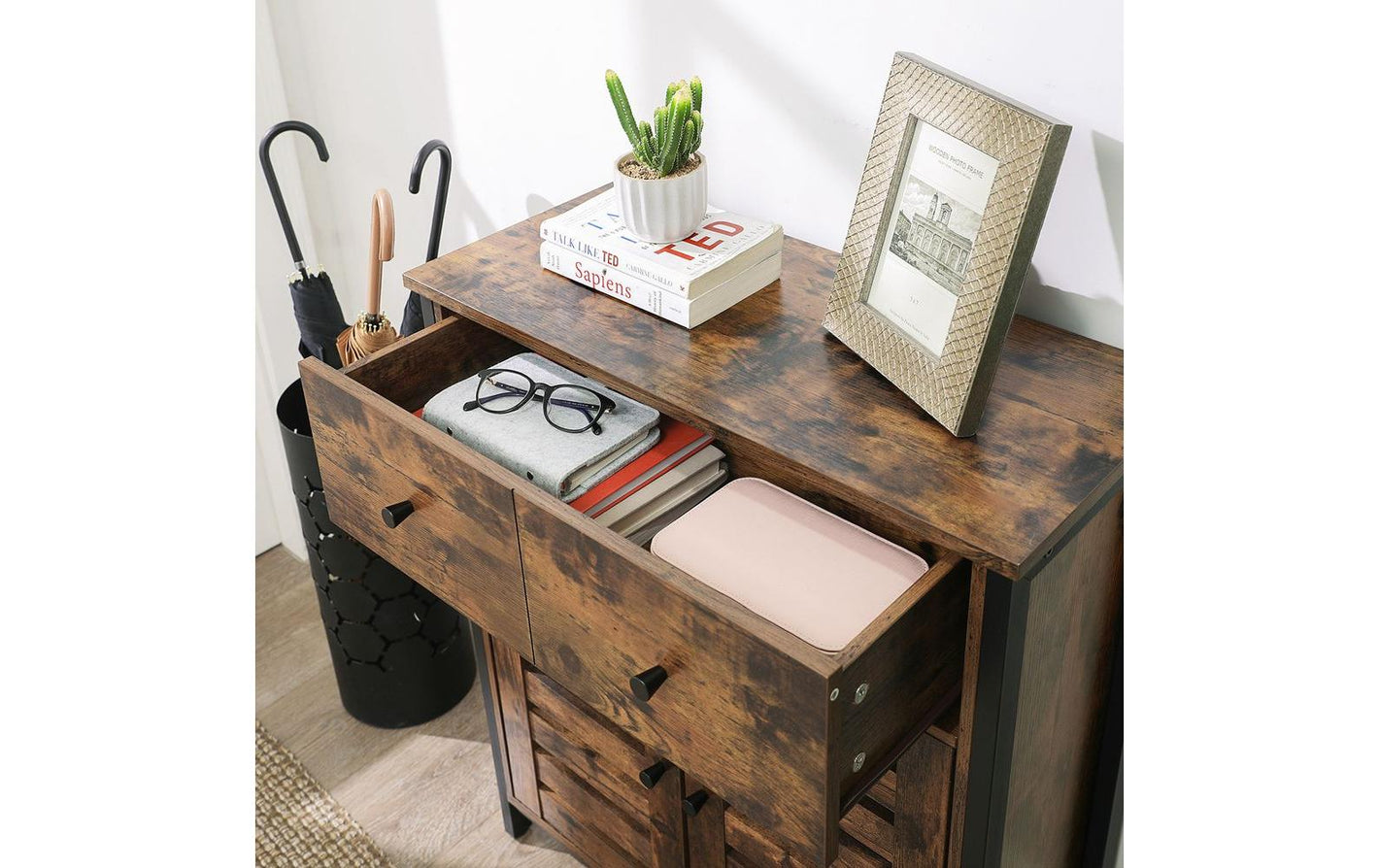 Kommode 80 x 68.6 cm, Braun - MEGART