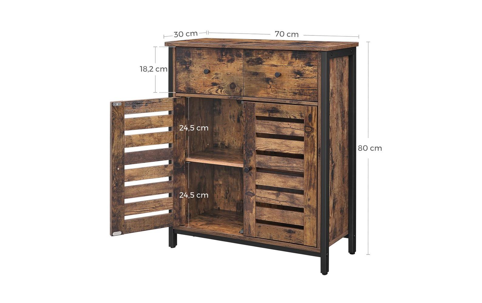 Kommode 80 x 68.6 cm, Braun - MEGART