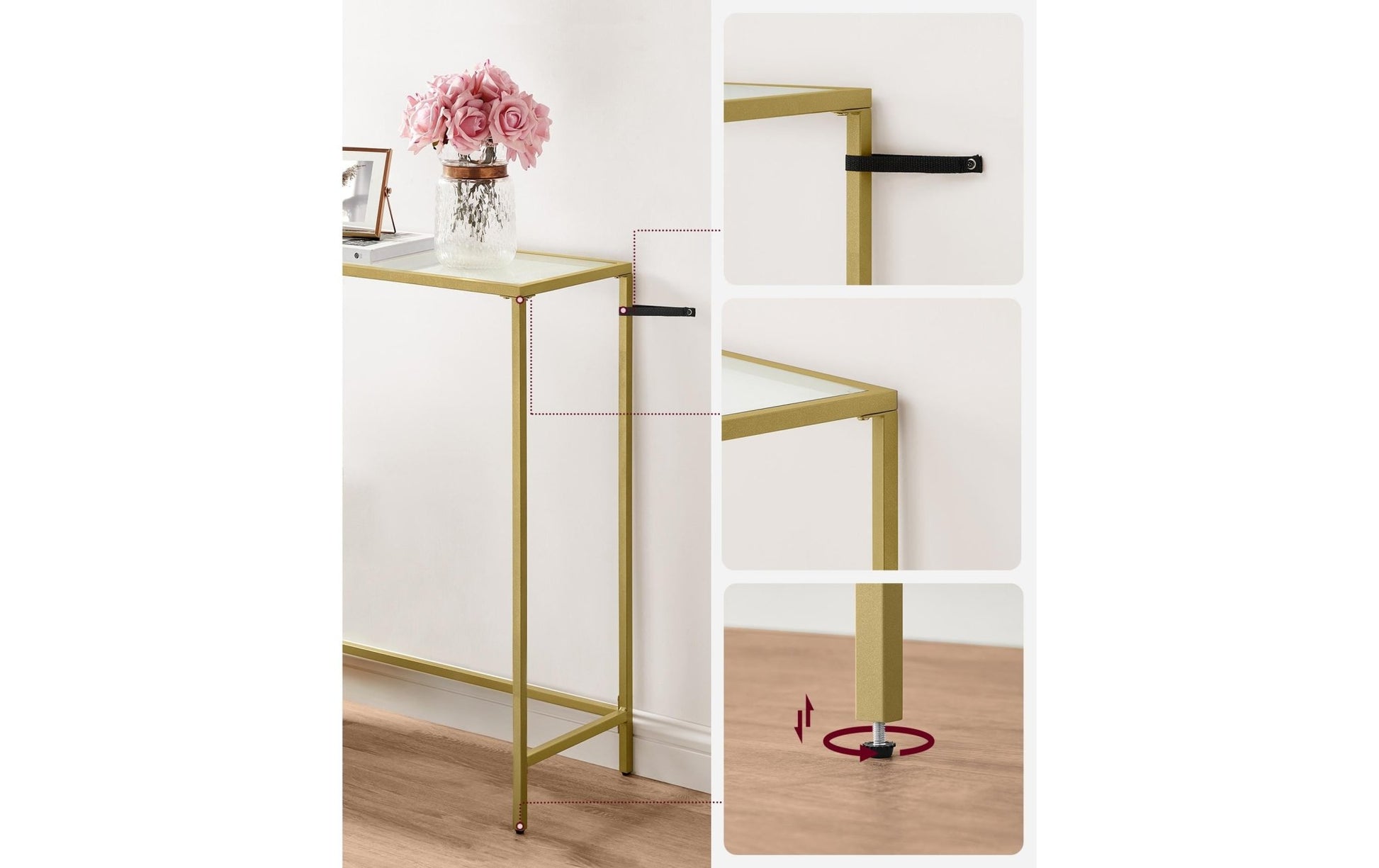 Konsolentisch 100.5 x 80 cm, Gold - MEGART