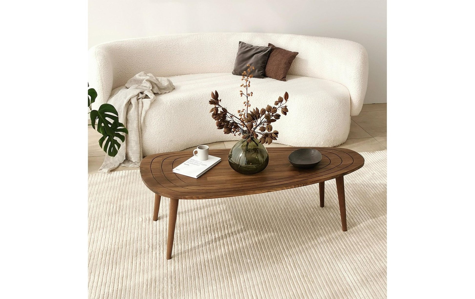 Couchtisch Sweet 115 x 38 cm, Braun Walnuss - MEGART