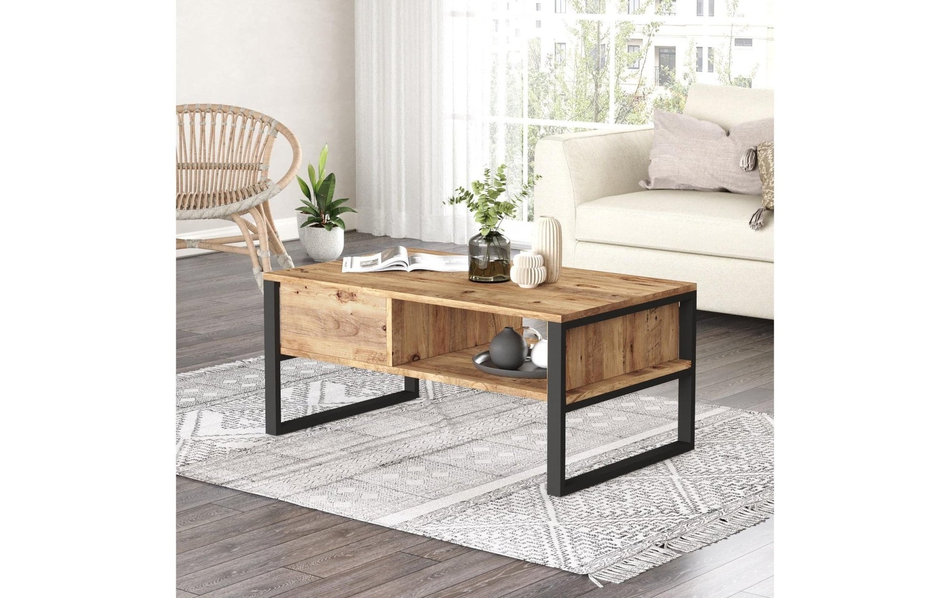 Couchtisch Ml34 - A 100 x 44.4 cm, Braun - MEGART