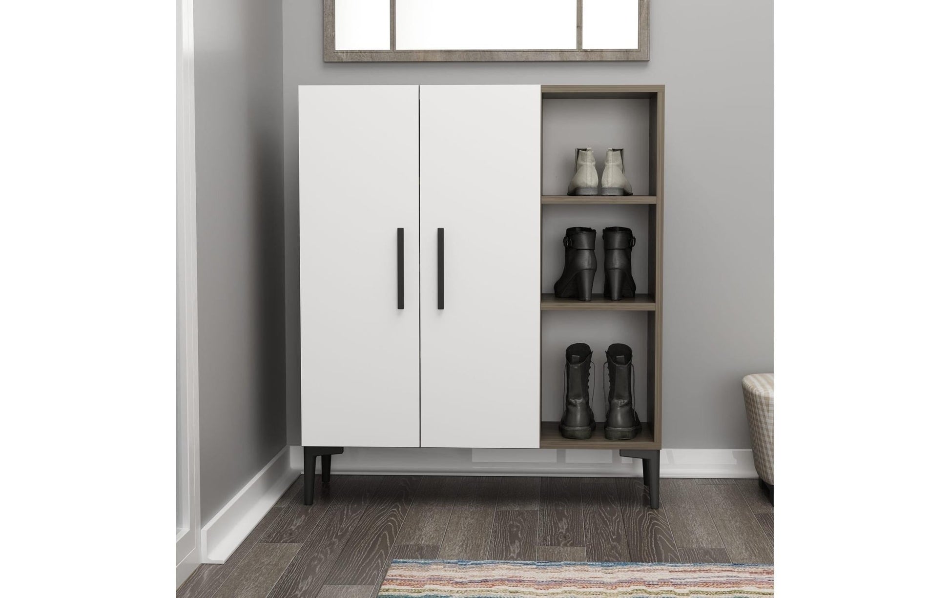 Kommode Viva 90 x 105 cm, Braun/Weiss - MEGART