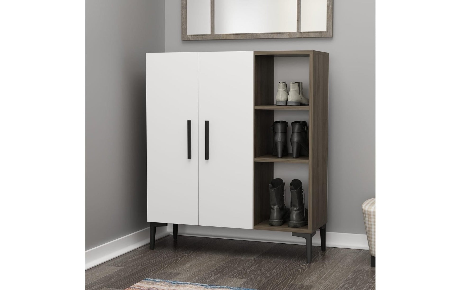 Kommode Viva 90 x 105 cm, Braun/Weiss - MEGART