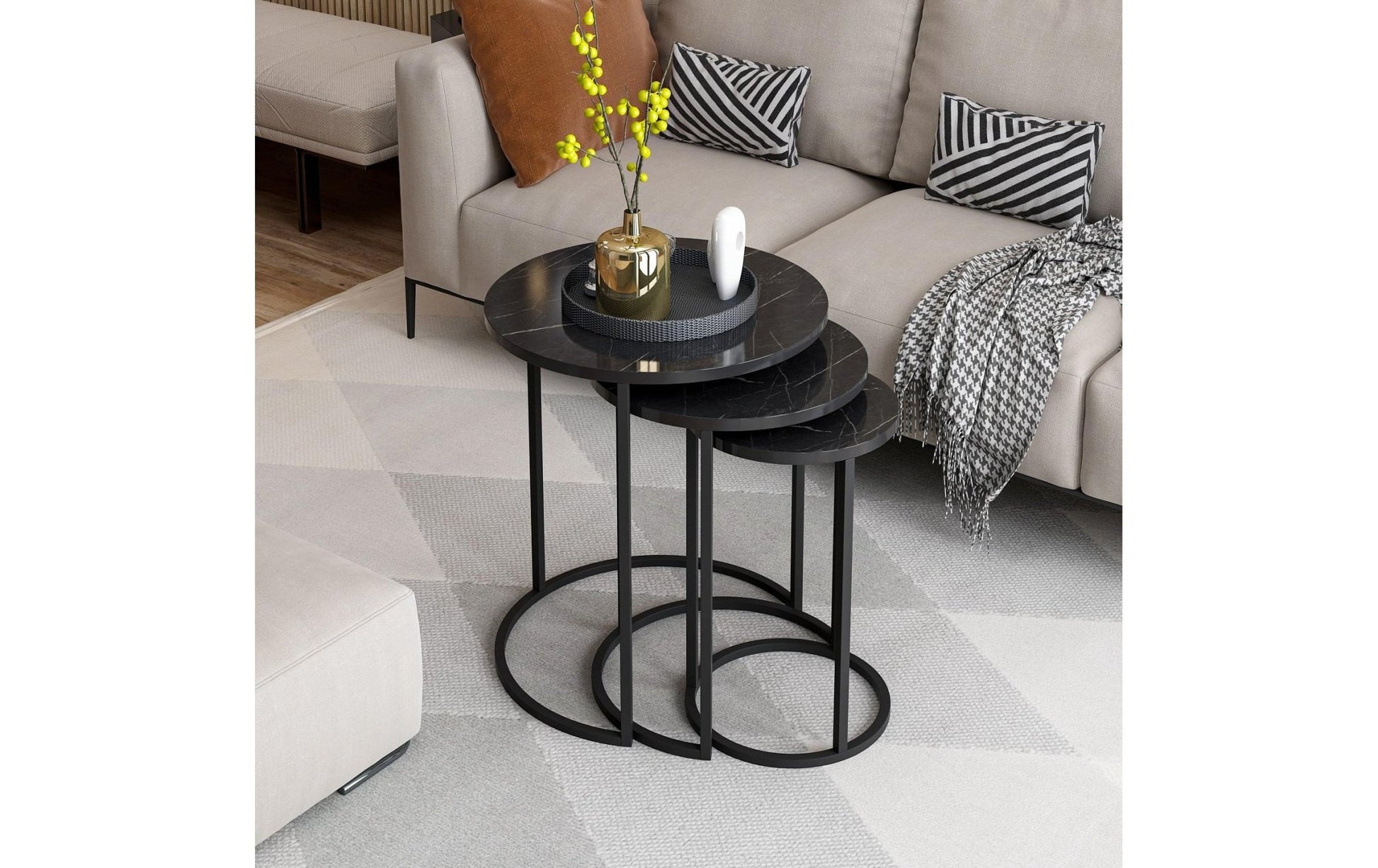 Beistelltisch Gloria 50 x 58 cm, Schwarz - MEGART