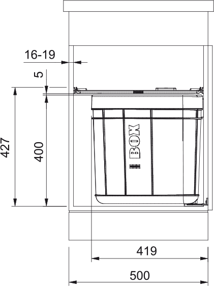 Abfallsystem, Serie, Solo 50 Deckel, 40 - 121.0307.568 - MEGART