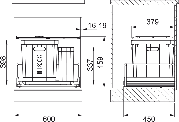 Abfallsystem, Serie 350, Varia 60 Deckel 121.0307.536 - MEGART