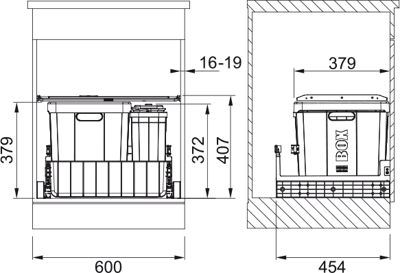 Abfallsystem, Serie 300 R, Composta 60 E 121.0307.504 - MEGART