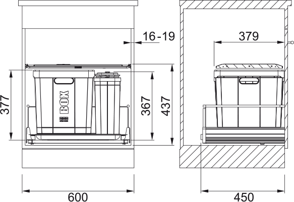 Abfallsystem, Serie 350, Composta 60 EU 121.0307.524 - MEGART