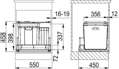 Abfallsystem, Serie 350, Varia 60 Deckel 121.0307.536 - MEGART
