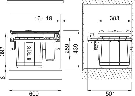 Abfallsystem, Serie 350 H, Composta 60 D 121.0307.561 - MEGART