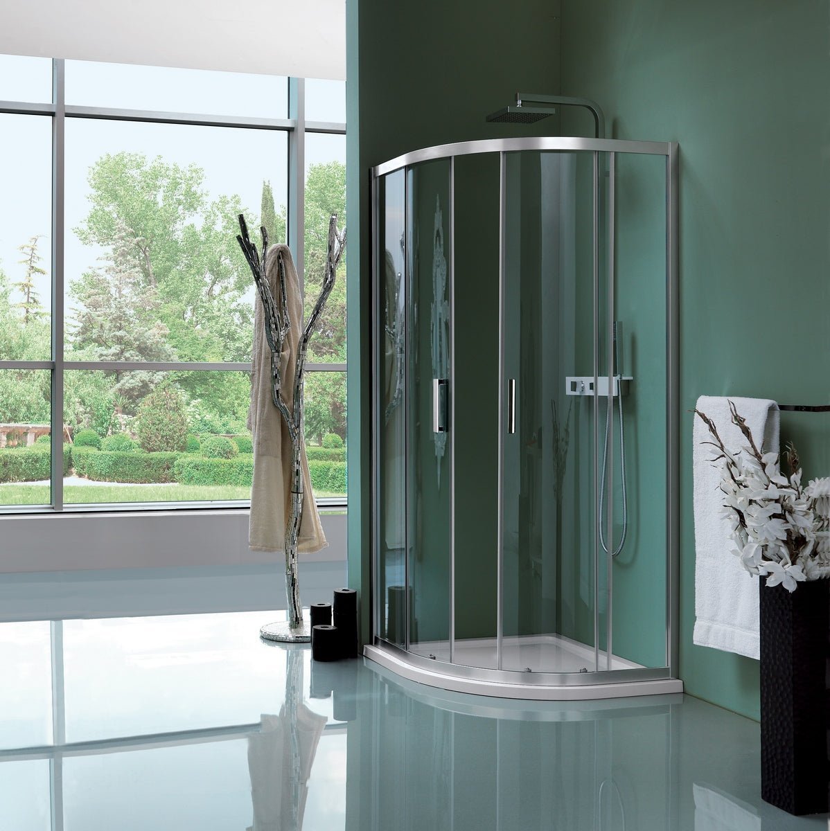 Runde Duschkabine 4 Kristalltüren 6 mm Cee Art. - Nr - MEGART