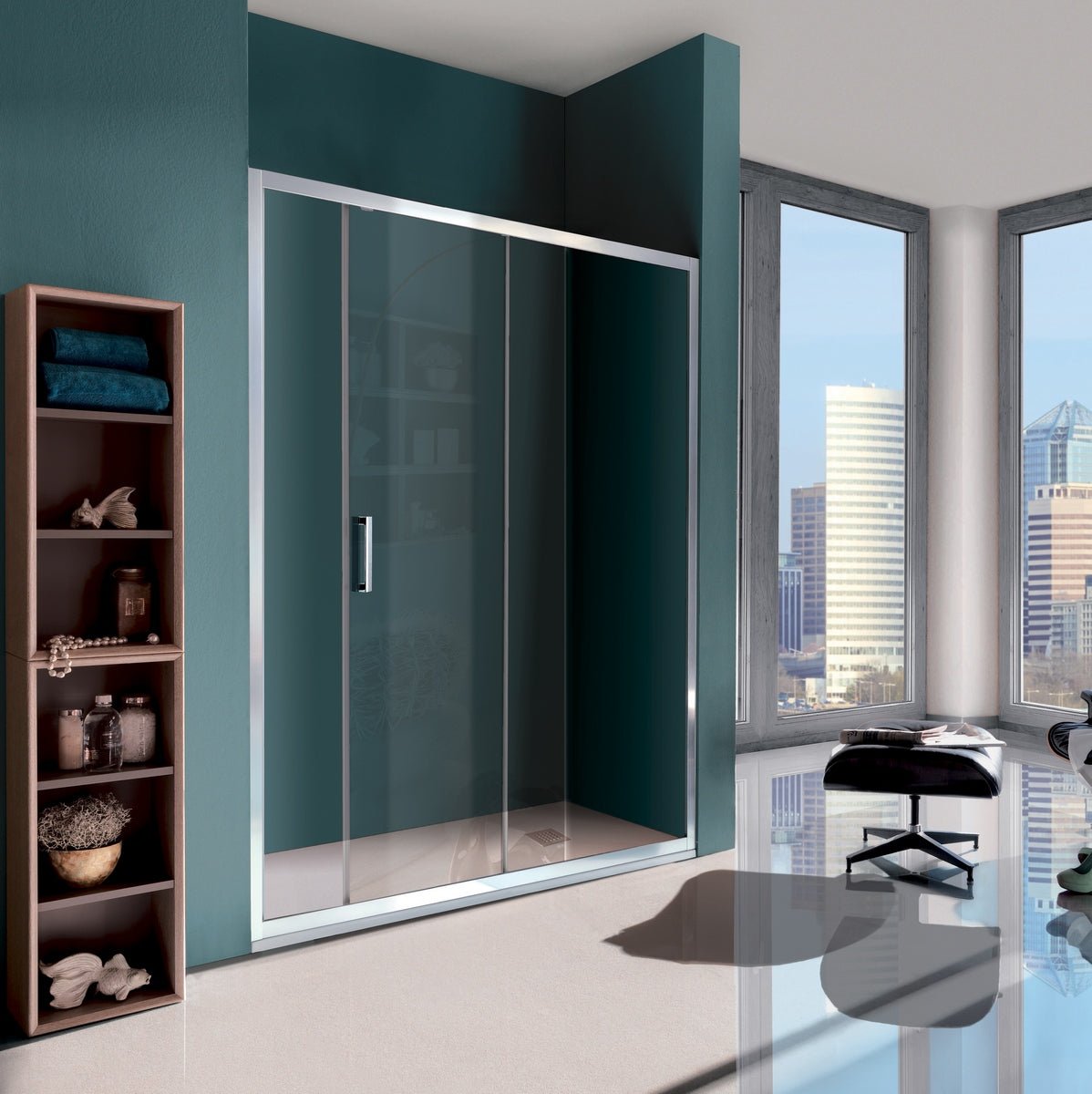 Schiebeduschnische mit 2 Kristalltüren 6 mm Cee Art - MEGART