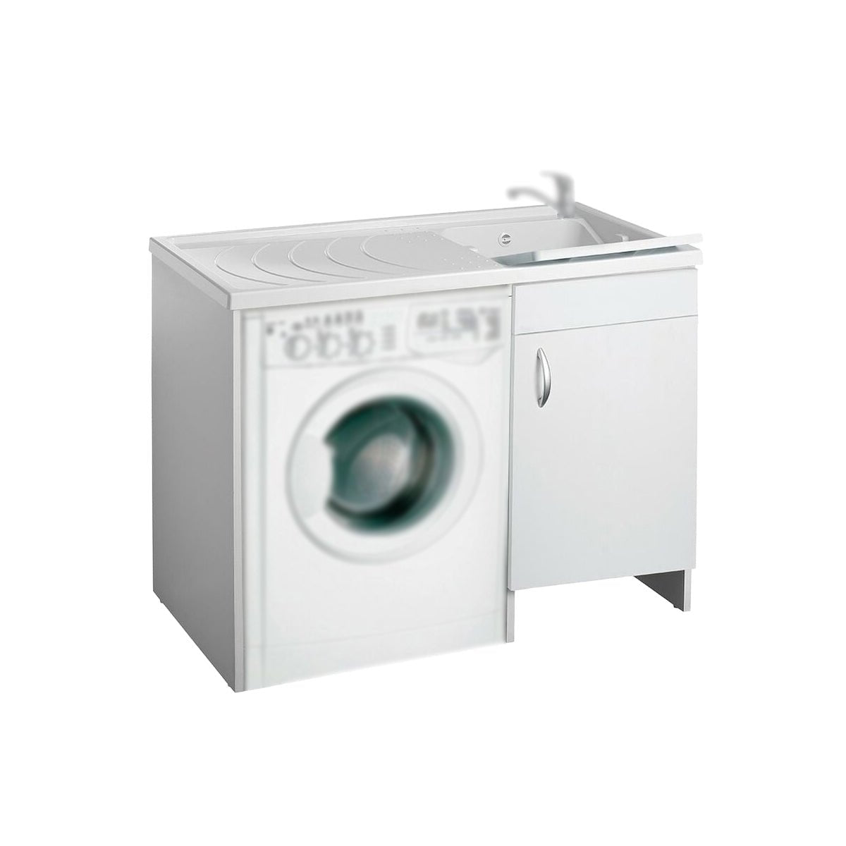 Holzschrank mit Waschbecken + Waschmaschinenabdeckung Mod. Idex - MEGART