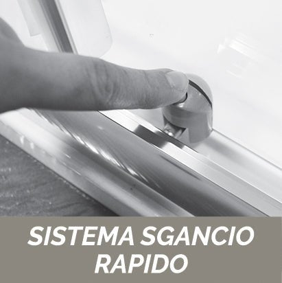 1 Seite für Eckdusche mit Siebdruck, Crystal Essential Line - MEGART