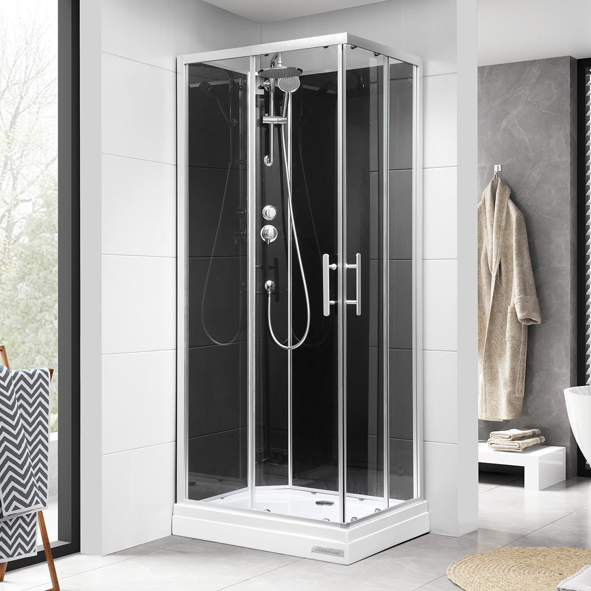 Duschkabine, Modell Kenya, mit 2 Schiebetüren. 2 Behoben - MEGART