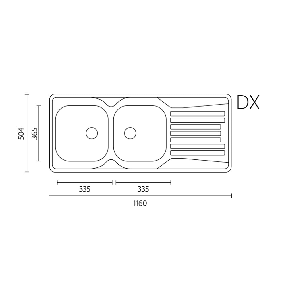 Einbauspüle Aus Edelstahl Mod. Ls01 116X50 Cm - MEGART