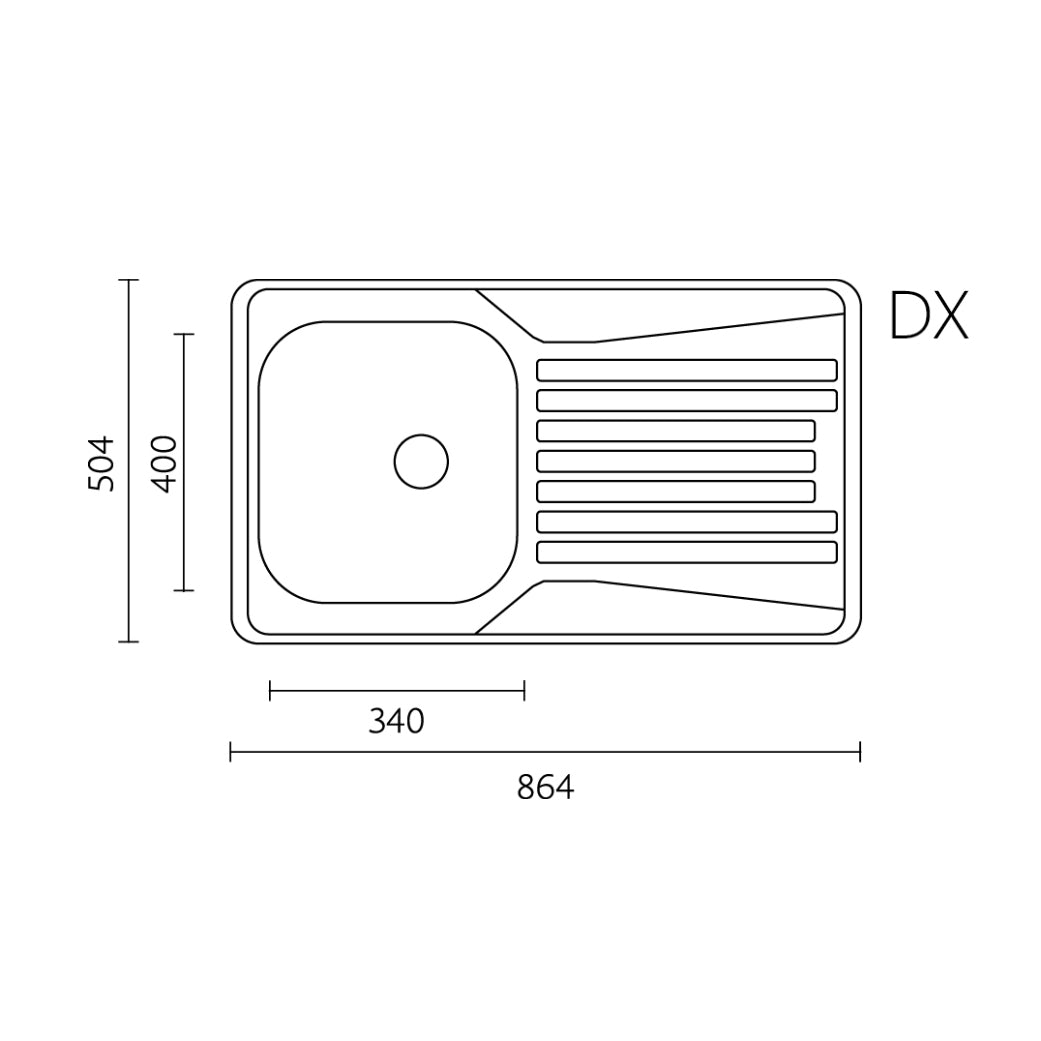 Einbauspüle Aus Edelstahl Mod. Ls02 Cm 86X50 - MEGART