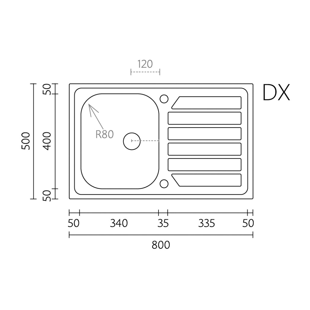 Einbauspüle Aus Edelstahl Mod. Ls04 Cm 80X50 - MEGART