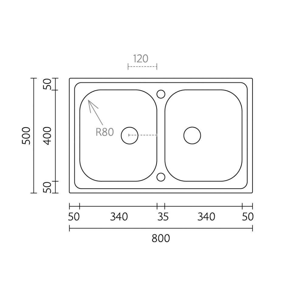Einbauspüle Aus Edelstahl Mod. Ls05 80X50 Cm - MEGART