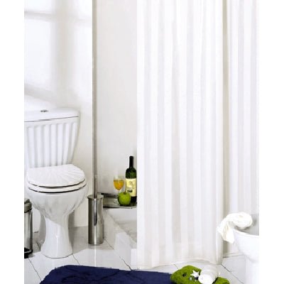 Duschvorhang Zweiseitig Aus Stoff Cm.180 X 200 Mod. Weiss - MEGART