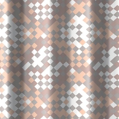 Duschvorhang Zwei - Seitig Aus Stoff Cm. 180 X 200 Mod. Frammento Beige - MEGART