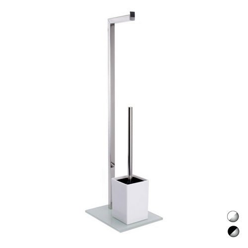 Edelstahl - Standhalter Mit Rechteckiger Glasbasis Für Wc - Bürste - MEGART