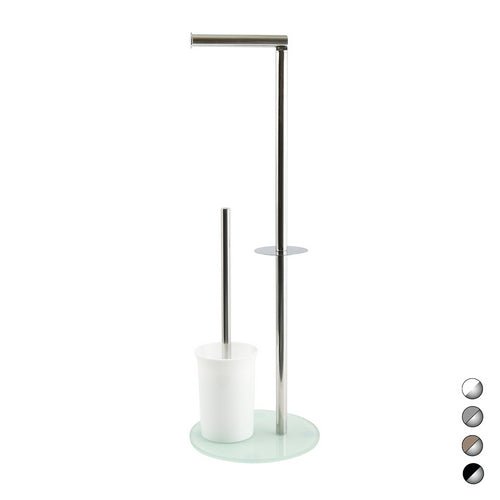Edelstahl - Standhalter Mit Ovaler Glasbasis Für Wc - Bürste - MEGART