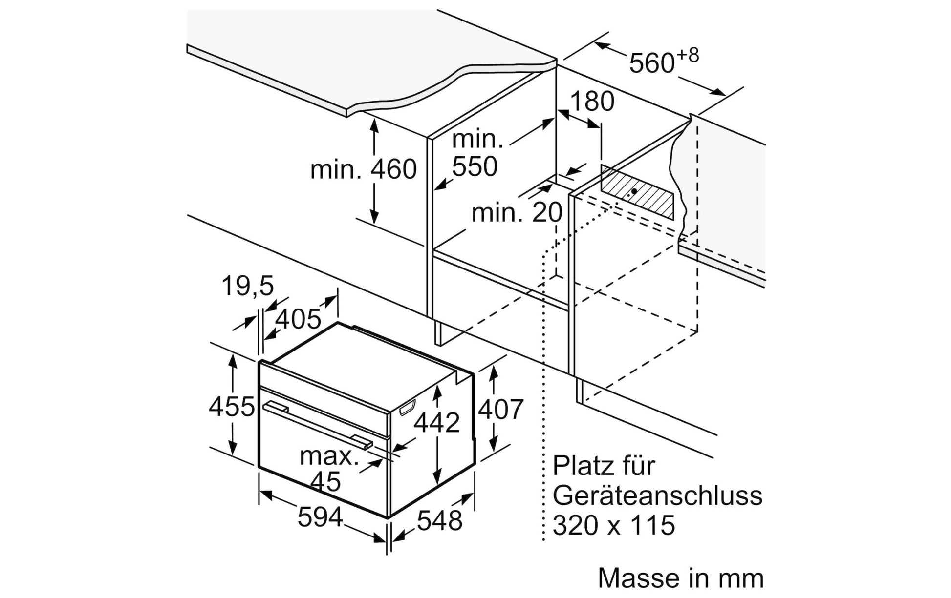 Einbaubackofen mit Mikrowelle CMG633BS1 Edelstahl/Schwarz - MEGART