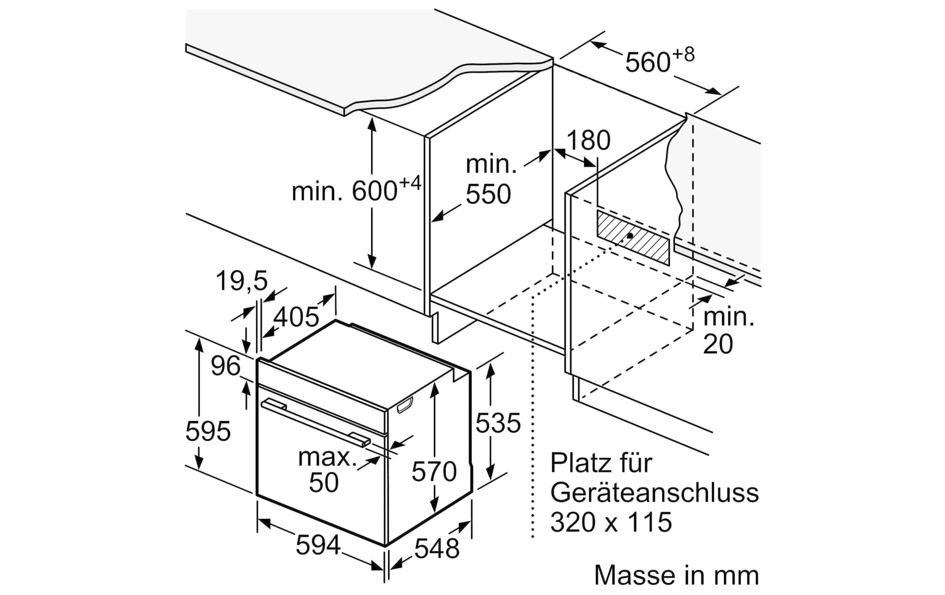 Einbauherd HE517ABS0C EU 60, Schwarz/Silber - MEGART