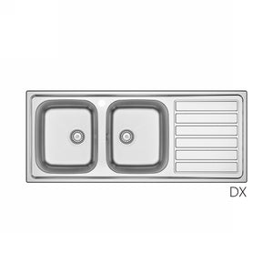 Einbauspüle aus Edelstahl, Mod. Ls03 cm, 120 x 50 cm - MEGART