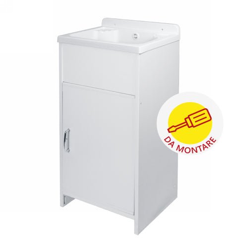 Mobiles MINI - Set Waschtisch aus PVC und Wanne aus Polypropylen (Zu montieren) - MEGART